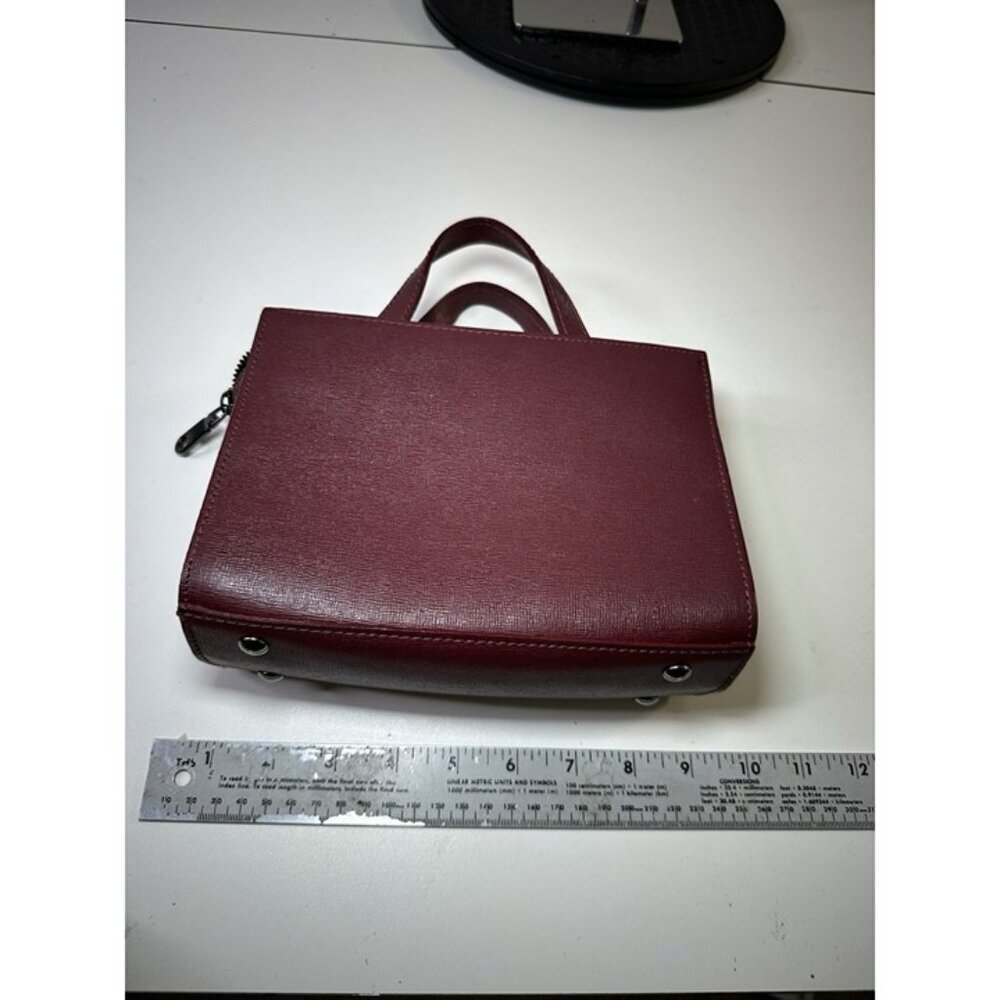 Alberta Di Canio burgundy Genuine Leather Satchel Handbag Made In Italy - Picture 6 of 7